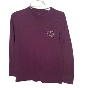 Ivory Ella Long Sleeve Maroon/Gold T-shirt. Size XS.